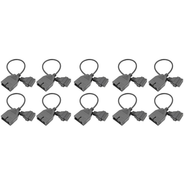 OBD-konverteringskabel 10 st lastbilsdiagnostikverktyg adapter 12-polig till 16-polig OBD2-adapter förlängningskabel för lastbilar