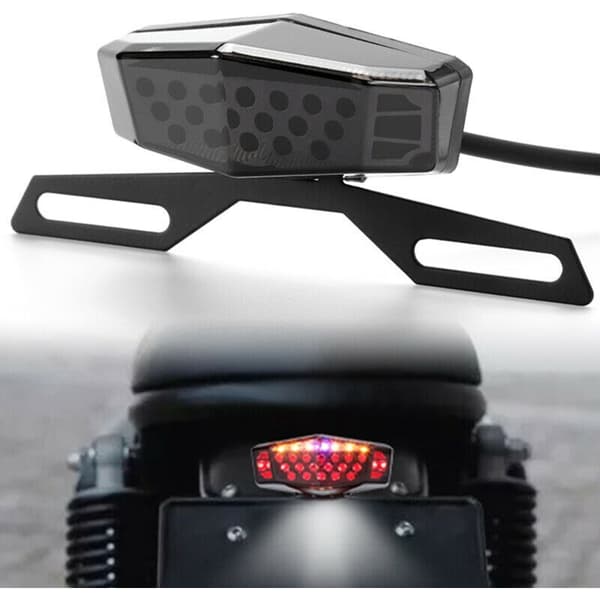 Universal Nummerpladelys Holder Bagbremse Blinklys LED Motorcykel