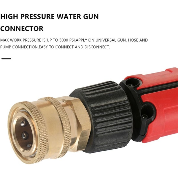 Adapterset för högtryckstvätt, M22 14 mm vridbar M22 metrisk koppling, M22-14 vridbar + 3/8 tum plugg, 3/8 tum koppling + M22 hanadapterset, 5000 PSI