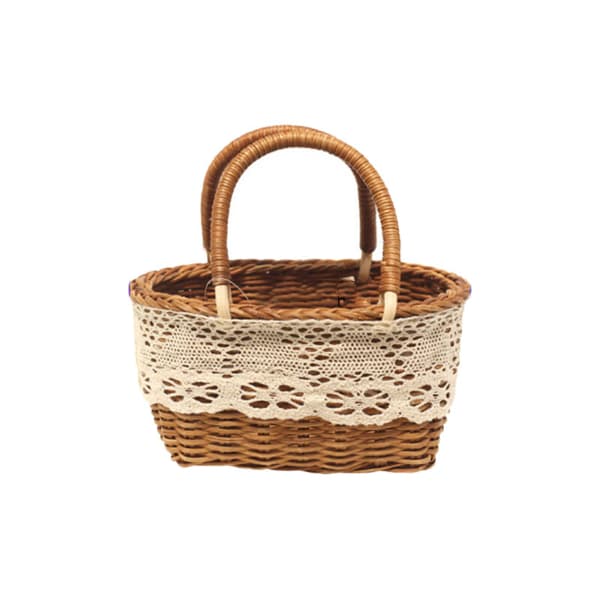 Fletkurv i rattan til blomster, håndvævet kurv til blomster, simuleret kurv til blomster