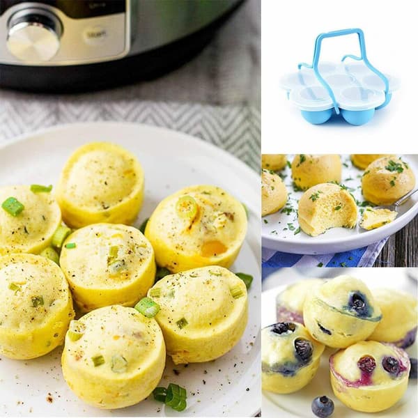 2 stk Komplementær serie matbeholder med lokk isbitbrett matlagringsboks silikon eggform trykkoker steamer