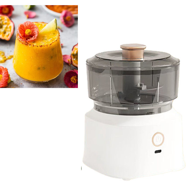 Elektrisk Kødhakker, Multifunktionel Blender med Rustfrit Stålblade, Sikker og Effektiv Madblender til Køkken, Hvid