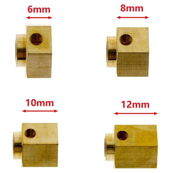 12mm forlænget hjul tungere messing hex-adapter til Axial SCX10 III AXI03007 Capra 1.9 UTB RC opgraderingsdele, 12mm