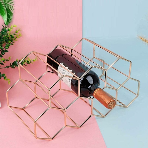 Vinstativ, Metal Vinstativ, Bordplade Metal Vinstativer, Bordplade Vinflaskeholder, Vinstativ Organizer, til Bar, Vinkælder, Stue, Køkken