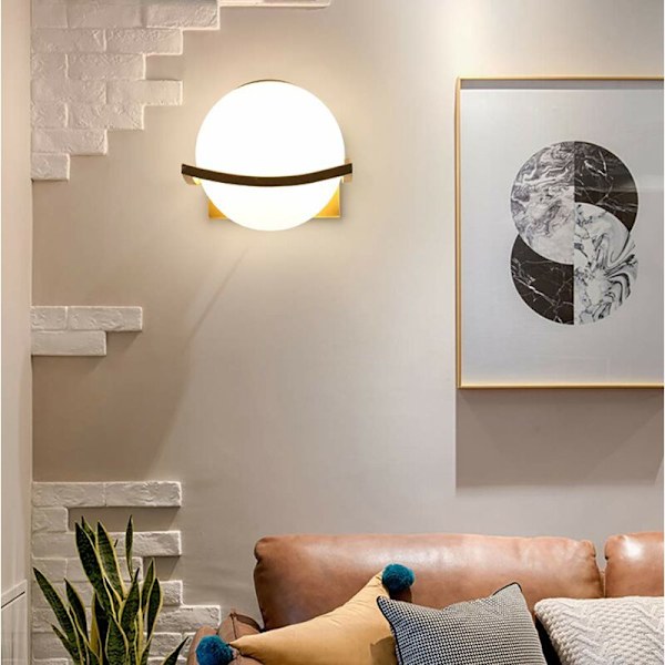 Vägglampa, Inomhusvägglampa, Vägglampa, E27 Vägglampa, Sovrumsvägglampa, Gyllene Vägglampa, (Glödlampa ingår ej) Guld