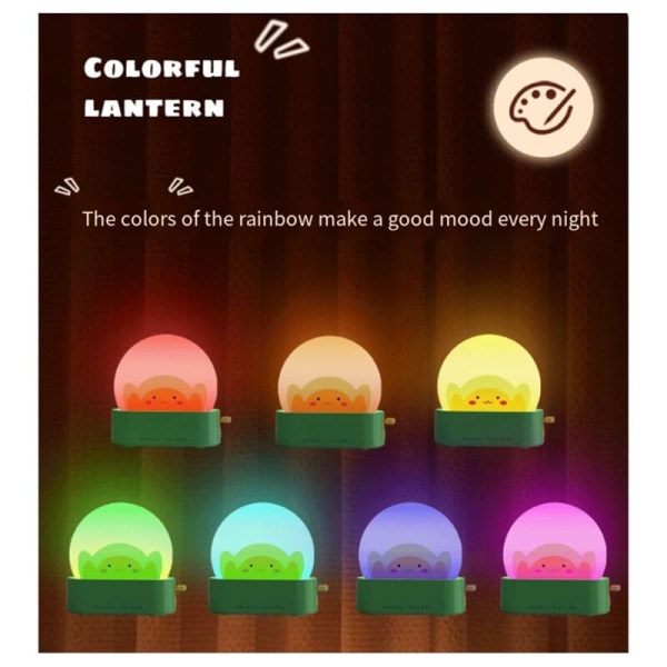 Natlampe, sød Kawaii-dekoration til soveværelsesseng, genopladelig LED-toastbrød med timer og justerbar lysstyrke