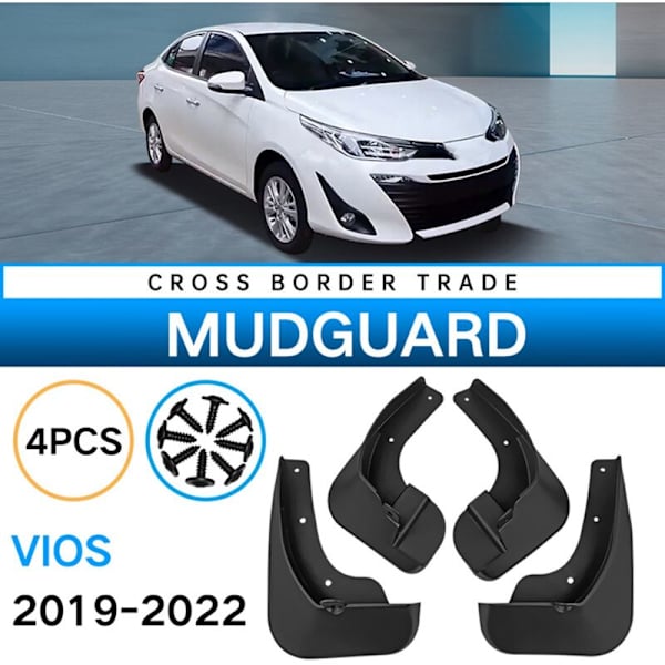 - Bilskærme til Vios 2019-2022 Stænklapper Stænklapper Mudflaps Tilbehør