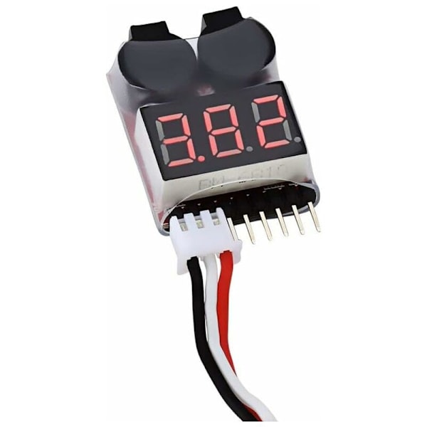 1-8s Lipo Batteritester Monitor Buzzer Lavspændingsalarm Spændingskontrol med LED-indikator til Lipo Life LiMn Li-ION-batteri (6 stk.)