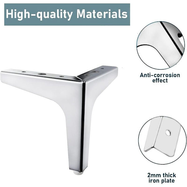 Moderne Trekant Møbelben Metal Udskiftelige Møbelben Trekant TV-Skab Ben Seng Sofa Ben Møbelbaser Sofa Ben DIY Stål Kaffe