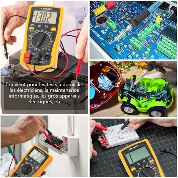 Lödkolvset, 60W Lödkolvset, Justerbar Temperatur 200-450℃, Multimeter, 5 st Lödspetsar, Tennlödkolv, Lödtråd, Tång, W