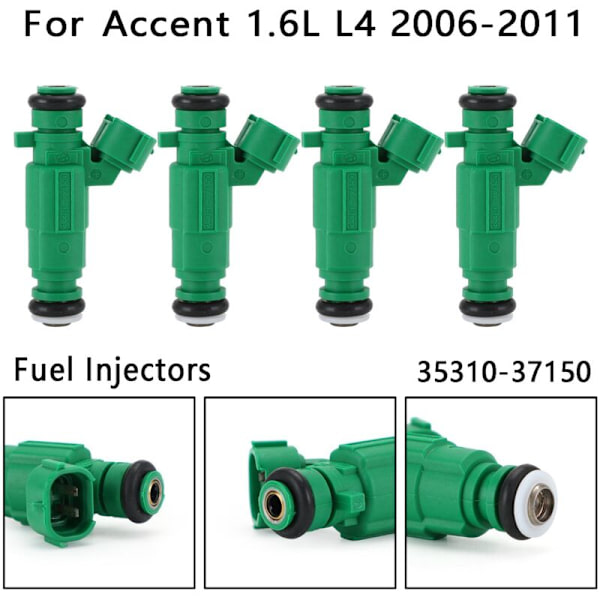 4 stk. 35310-37150 brændstofindsprøjtningsdyser til Accent 1.6L L4 2006-2011