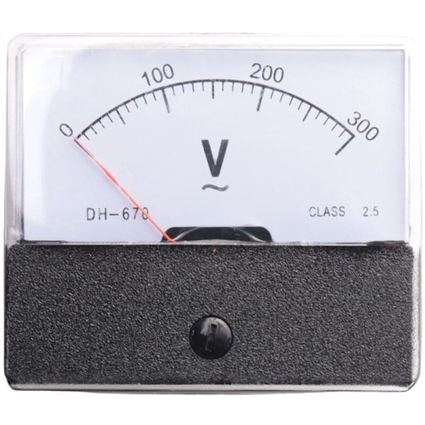 Rektangulär Voltmeter DH670 Analog Spänningsmätare Panel AC 0-300V