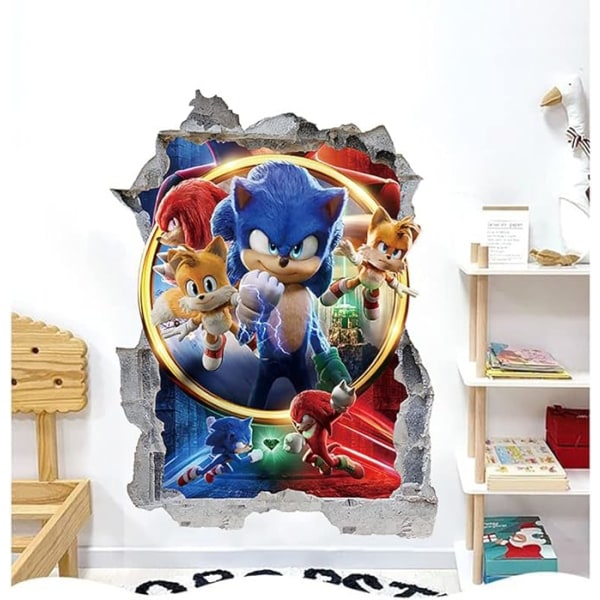 Vægmærkat klistermærke, børns tegneserie soveværelse baggrund vægdekoration selvklæbende vægklistermærke