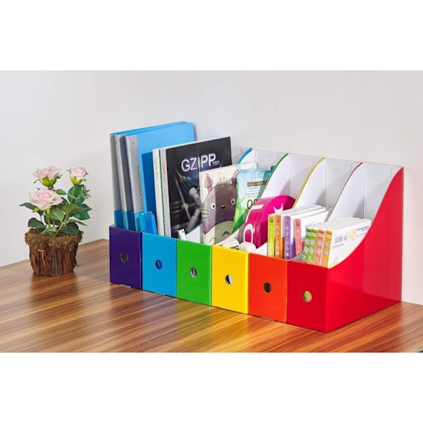 Tidningsställ, Filhållare, Tidningsorganisatör, Boklådor, 5-pack, Flerfärgad