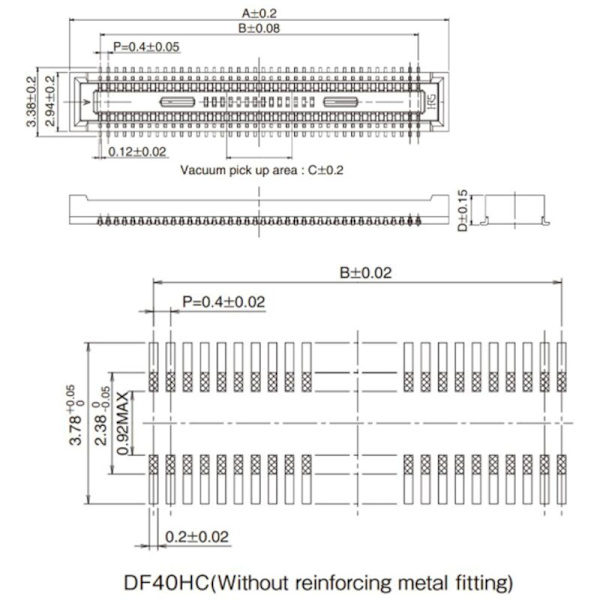 1 stk. Passer til databehandlingsmodul Databehandlingsmodul 4 CM4-sokkel DF40C-100DS-0.4V