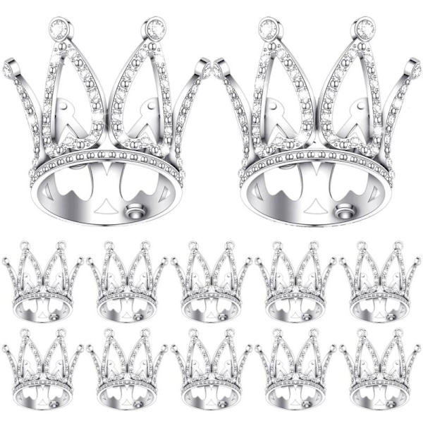 12 stk Krone Kake Topper Mini Krone Dronning Krone Liten Prinsesse Hodeplagg Kakedekorasjon for Baby Shower Dekor