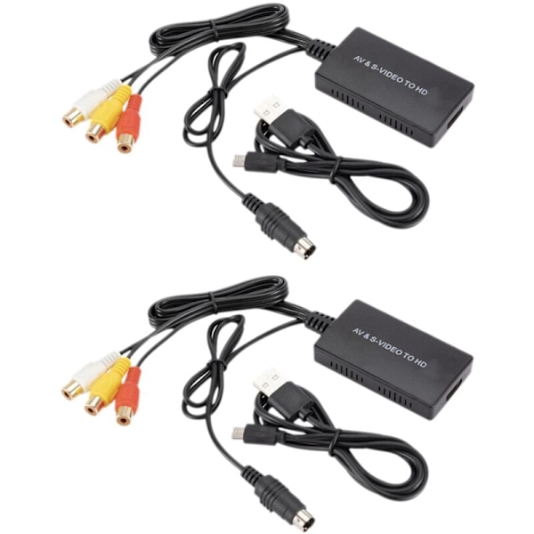 2X S-Video - 3RCA CVBS Komposiittiaudio- ja videomuunnin, tukee 1080P 720P