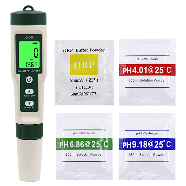 Elektronisk PH-tester, 10 i 1 Swimmingpool Vandtester med Baggrundsbelysning, PH/TDS/S.G/EC/ORP/H2/Salinitet/Temperatur/Frugtbarhed af næringsopløsning/㏁