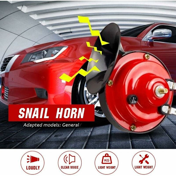 Kraftig bilhorn 12v Universal, lastebilhorn Super sykkelhorn 110dB, toghorn for bil vanntett, lufttrompet tåkelur for lastebil auto motorsykkel B