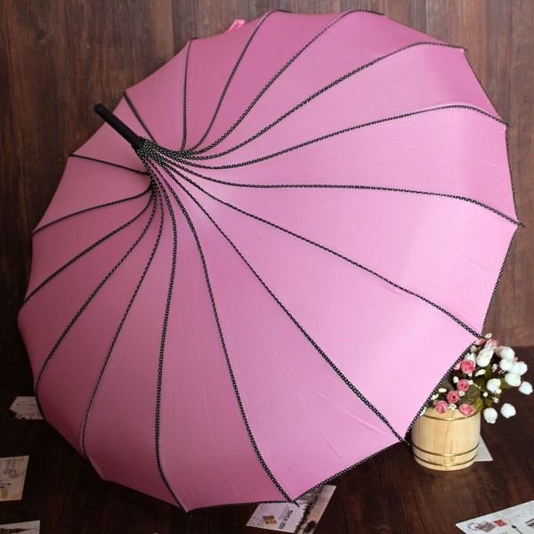 Advanced French Parasol - Hepburn Wind Hook Vindtæt Sunny Paraply (Pink)