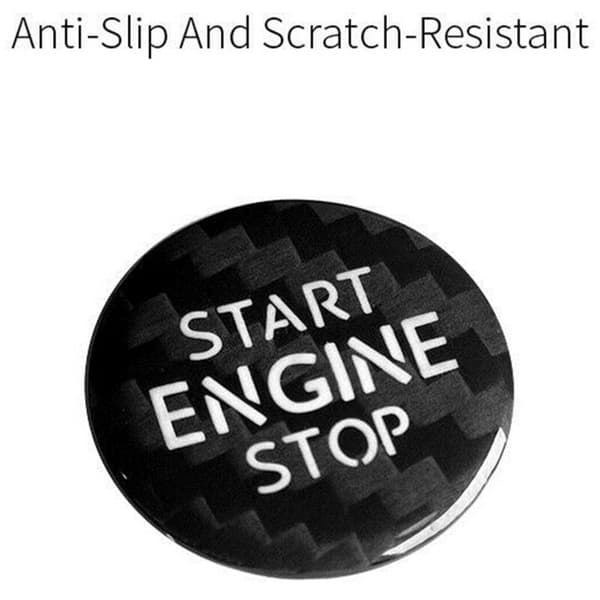 Fiber Engine Start Stop Button Interior Trim Cover Sticker for