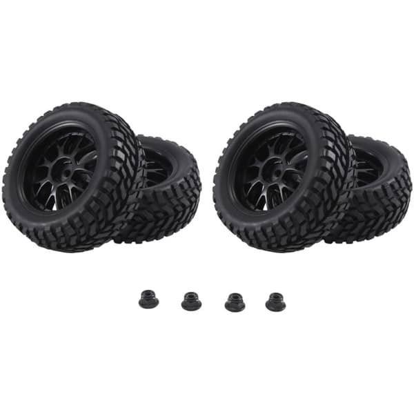 4 st 75 mm Universal Gummidäck Plastfälg för Alla 1/10 RC Rally Road Racing TT02 XV01