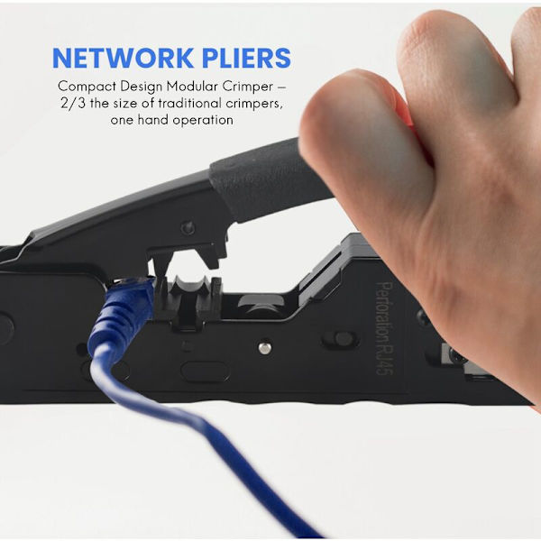 Cat5 Cat6 Cat7 Krympeverktøy for RJ45 RJ12 RJ11 Nettverkskontakter Modulære Plugger Ethernet-kabler EZ Krympeverktøy