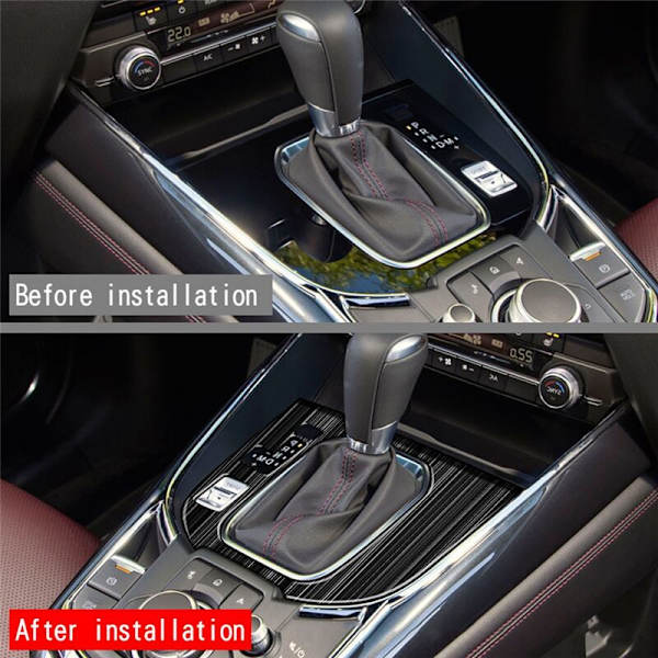 Bil Rustfrit Stål Center Gear Shift Panel Kontrolpanel Dekal Interiør Modifikation til CX9 -9 2022+ LHD