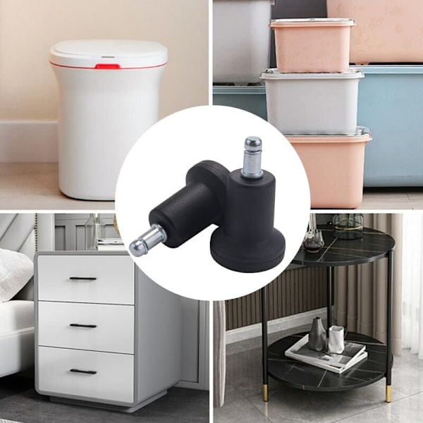 Topp Bell Glides Ersättning för Kontorsstols Hjul och Barpall, Fast Stationär Glidhjul, 5-pack