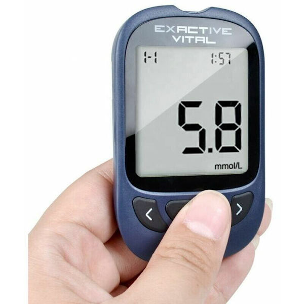 Blodsukkermåler Kit, Diabetes Blodsukkermonitor Glucometer Testudstyr med 50 Teststrimler - DENUOTOP
