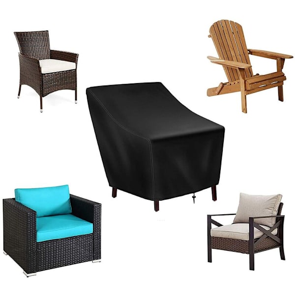 Patio stolsöverdrag, 2-pack vattentäta utomhus vardagsrum djupa sittmöbler överdrag, enkel trädgårdssoffa stolsöverdrag 27X31X40 tum