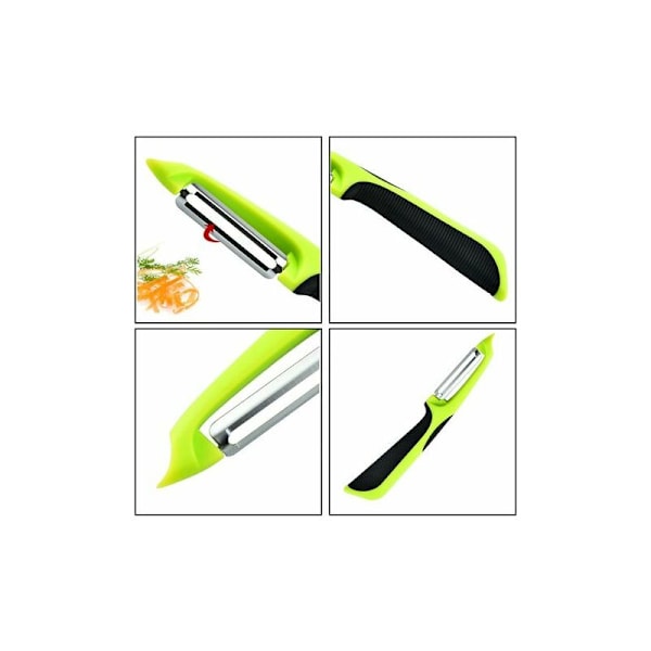 Svängbara Skalare med Rostfritt Stål Blad, Halksäker Handtag Grönsaks Skalare