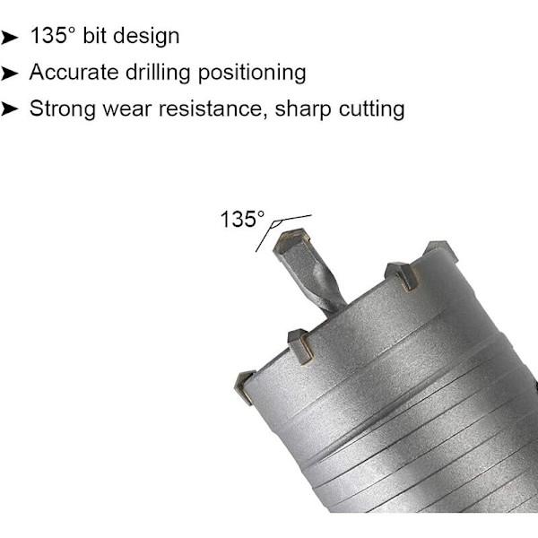 Hulsav Hulsav, Ø30mm, 40mm, 50mm Hulsav Sæt, Beton Hulsav 350mm SDS Plus Forlængelsesskaft Wolframkarbidspids, Hulsav til Mursten Sten C