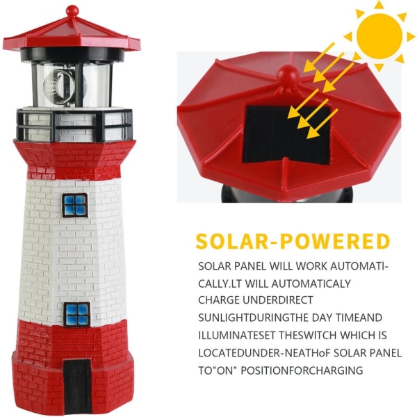 360 Degree Solar Light Tower, Daylight Sensor for Wireless Automatic On and Off, Outdoors and Indoors