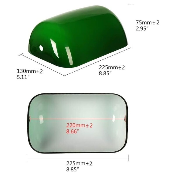 Varjostin, korvaava lasipankkiiri pöytävalaisimen varjostin (vihreä),