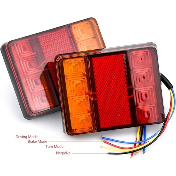2 st 12 V LED Baklyktor, Multifunktionella Baklyktor för Traktor Lastbil Trailer