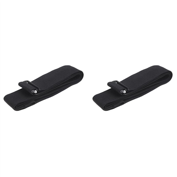 2X Hjertefrekvensrem Brystrem til Monitor Sensor Montering Elastisk Blød Bånd Sort