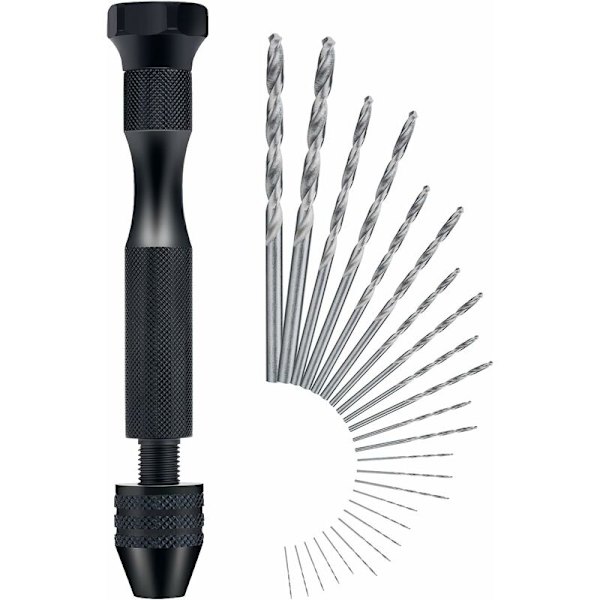Handborr - Aluminium 25 Mini Handborr och försänkare Twist Borr för Valnöt Bärnsten Oliv Nöt Modell