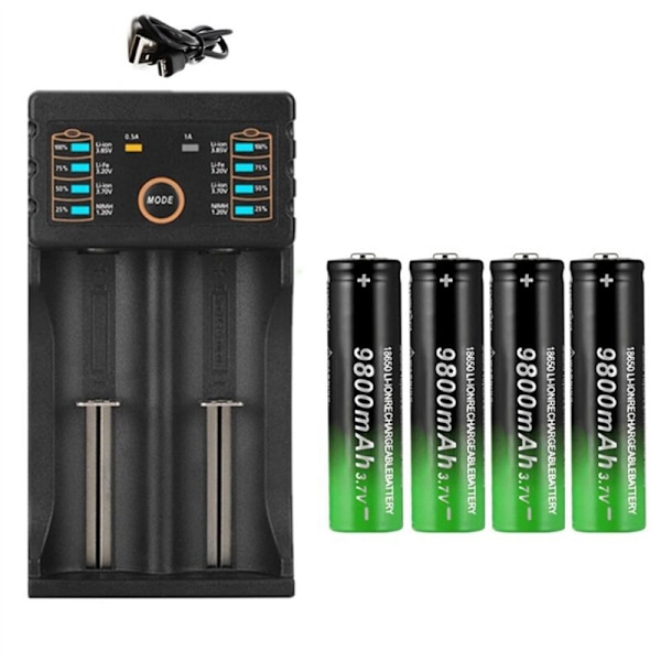 3 kpl 18650 Ladattavaa Akkua + 4 kpl 3.7V 9800mAh Li-ion Sähkötuulettimelle