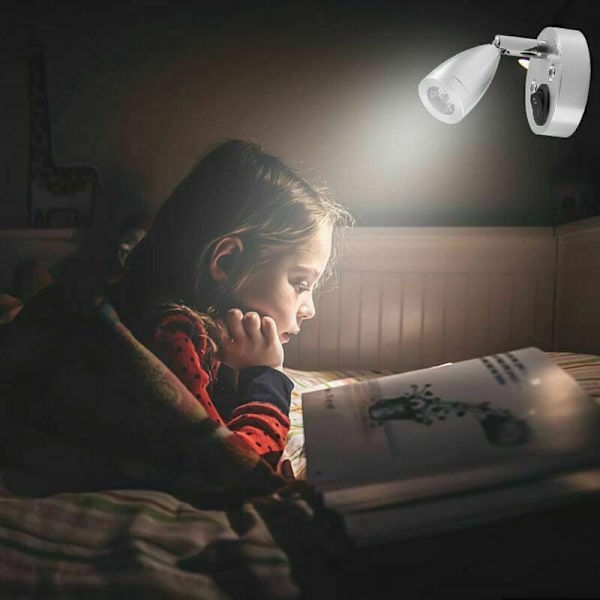 12V LED Spotleselamp for Lesing, 2 stk. Caravan Innvendige Lys, 3W LED Bobil Leselys med Bryter, Auto LED Innvendig Lys for Bobil, Ca
