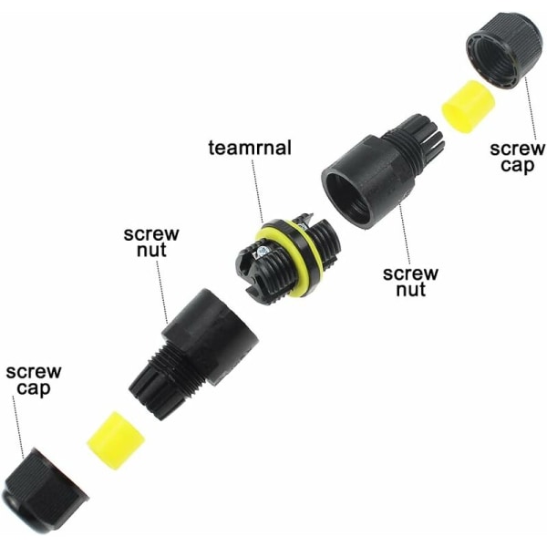 Vattentät kopplingsdosa, utomhus elektrisk kontakt IP68 vattentät kopplingsdosa Ø 3,5 mm-7 mm (4 st)-