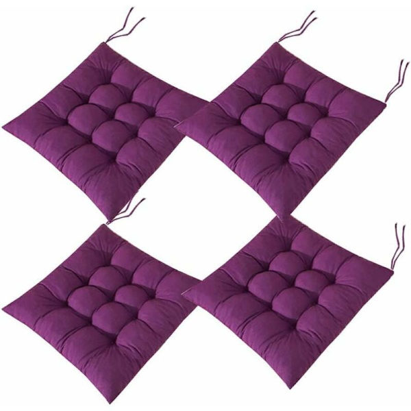 6 Stora Stolsdynor 40x40 Sittdynor Heminredning Quiltat Matta Kudde, Bekväm och Färgglad Perfekt för Inomhus och Utomhus (Lila)