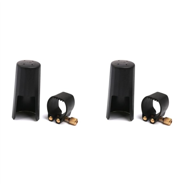 2X Plastic Clarinet Mouthpiece with Black PU Ligature