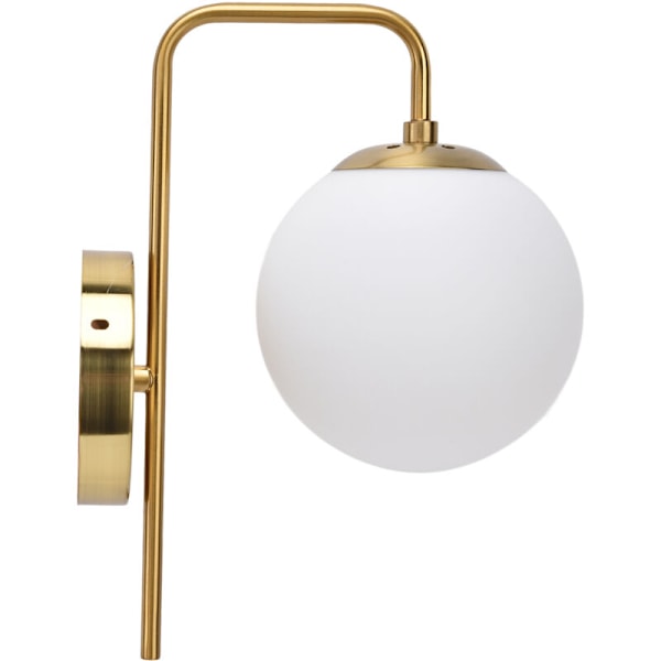 Nordisk Moderne E27 Glaskugle LED Vægslampe Frosttekstureret Rund Soveværelsesvægslampe 110240V