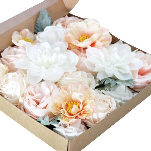 Kunstig Rose Blomsterkombinationssæt til Bryllupsbuketter, Midtpunkter, Brudebrus Arrangementer, Festdekorationer