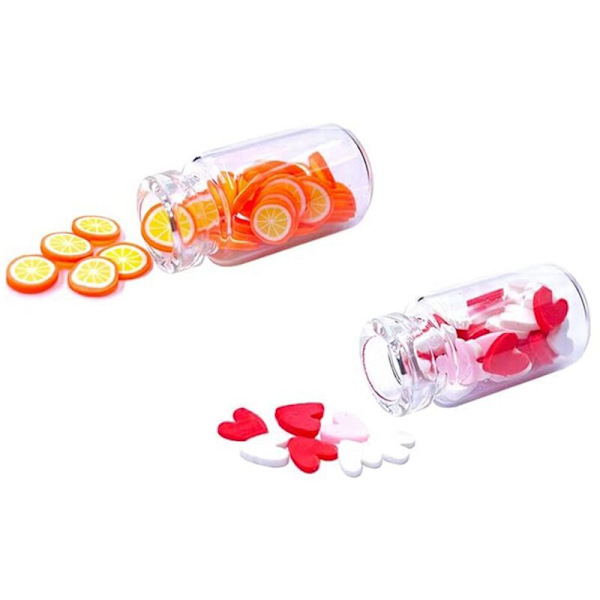 30 stk. 1:12 Dukkehuss Mini Madglas Glasflaske Dukkehuss Køkken Dekoration Mini Frugt Simulation Slik Snack Model