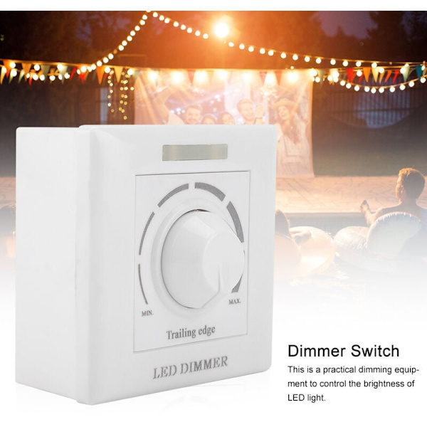 LED-lys med justerbar lysstyrke, IR-fjernbetjening, 200 W (220 V)