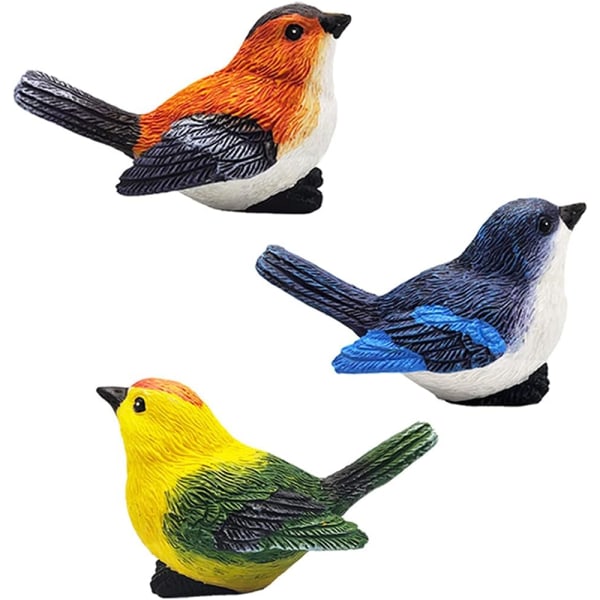 Dekorativa miniatyrfågelfigurer 4 st Minifågelfigurer Djurmodell Leksaker Fe Trädgårdsdekoration Växt Blomkrukor Ornament