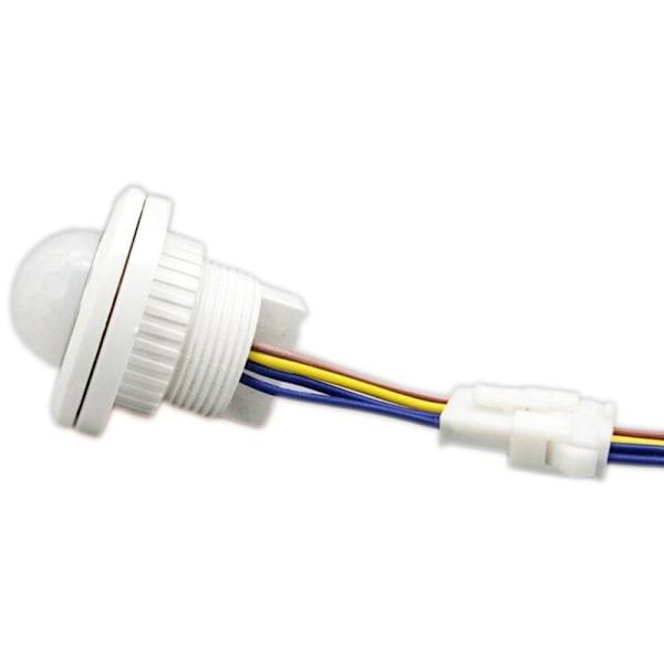 4X 220V Mini PIR Infrarød Bevægelsessensor Detektor Justerbar Tid LED Automatisk Hexe