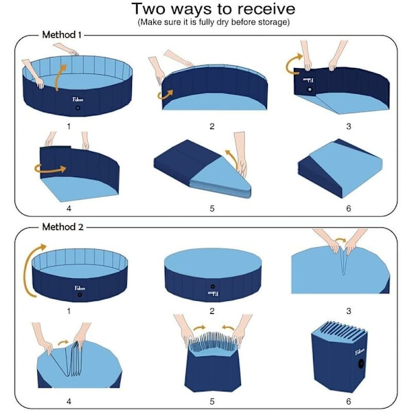 Miljövänlig hopfällbar PVC-pool för husdjur, hundbadkar, kattpool, 20 x 80 cm - blå